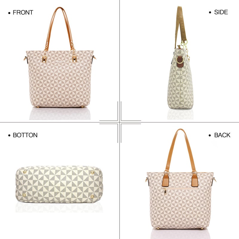 2E-youth Designer Purses And Handbags For Women Satchel Shoulder Bag Tote Bag For Work Clutch Purses (2-beige) - Image 3